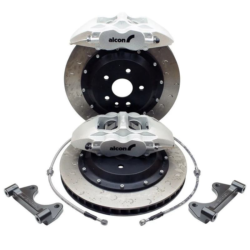 Alcon Rear Bolt On Big Brake Kit CAR98 355x28mm (STI 01-07 190mm H/B) - Silver — fits Subaru STI