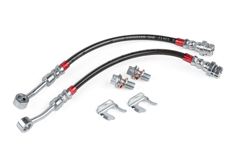 APR BRK00051 Braided Stainless Steel Brake Lines Set of 2