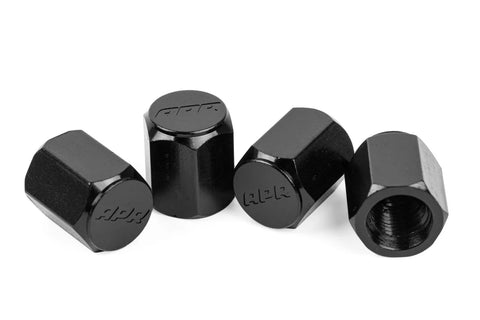 APR Valve Stem Caps - Black Stylish valve stem caps in black