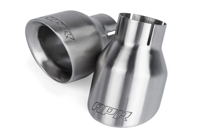 APR TPK0002 Double-Walled 4" Slash-Cut Tips Brushed - Set