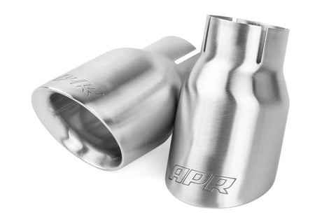 APR Double-Walled 3.5" Slash-Cut Tips Brushed Silver - Set of 2 Fits Universally on Various Exhaust Systems — fits...