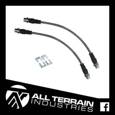 All Terrain Industries Extended Braided Brake Lines - Front (Hilux 05+)