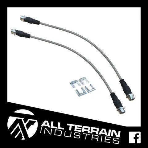 All Terrain Industries Extended Braided Brake Line - Rear (Hilux w/No ABS 05-15)