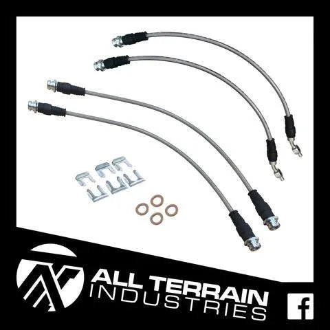 All Terrain Industries Extended Braided Brake Line Kit (Navara NP300 2015+)