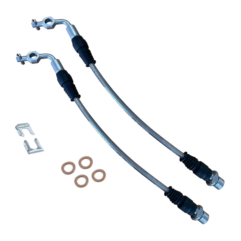 All Terrain Industries Braided Brake Lines - Front Caliper (LC 78/79 Series) — fits Toyota Landcruiser 78 Series