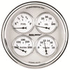 Autometer 5" Quad Gauge 100 PSI/100-250 °F/8-18V/240-33 ohm Old-Tyme White II
