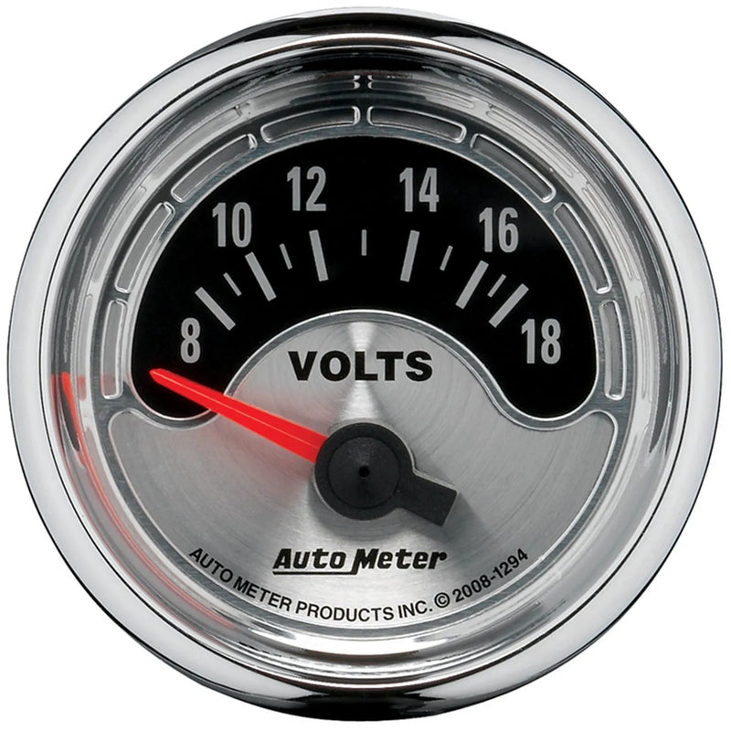 Autometer 2-1/16" Voltmeter 8-18V Air-Core American Muscle