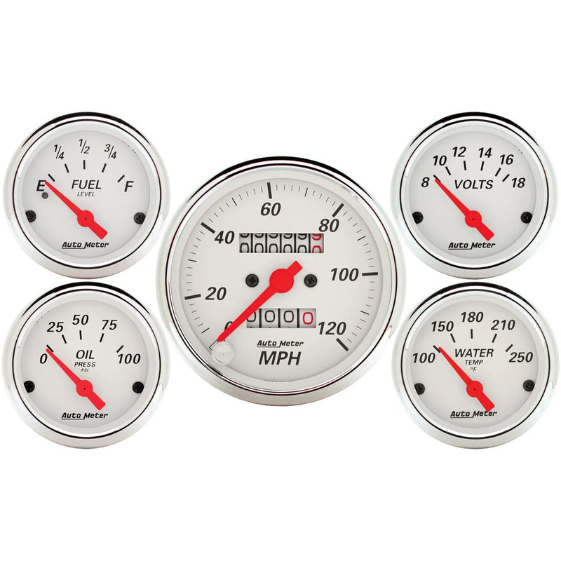 Autometer 5 Pc. Gauge Kit 3-1/8" & 2-1/16" Mechanical Speedometer
