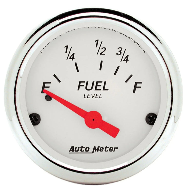 Autometer 2-1/16" Fuel Level 73-10 ohm Air-Core Ford Arctic White