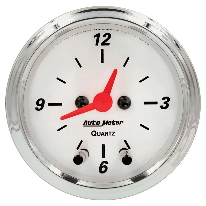 Autometer 2-1/16" Clock 12 Hour Arctic White