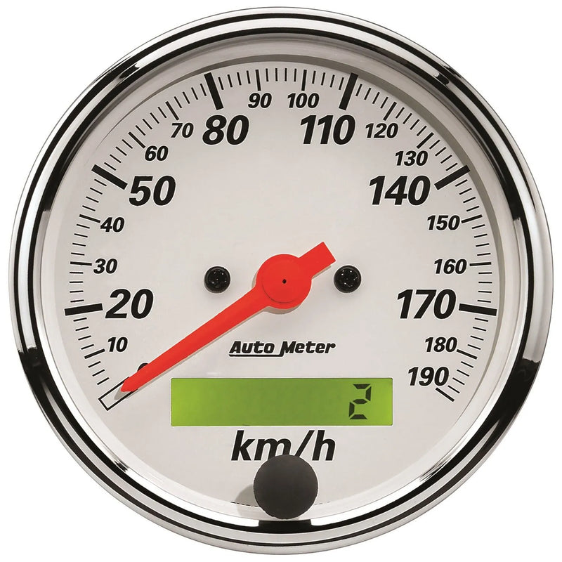 Autometer 3-1/8" Speedometer 0-190 KM/H Electric Arctic White