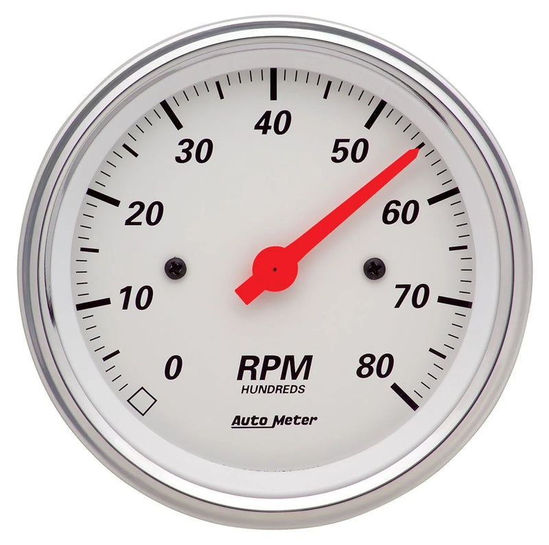 Autometer 3-3/8" In-Dash Tachometer 0-8,000 RPM Arctic White
