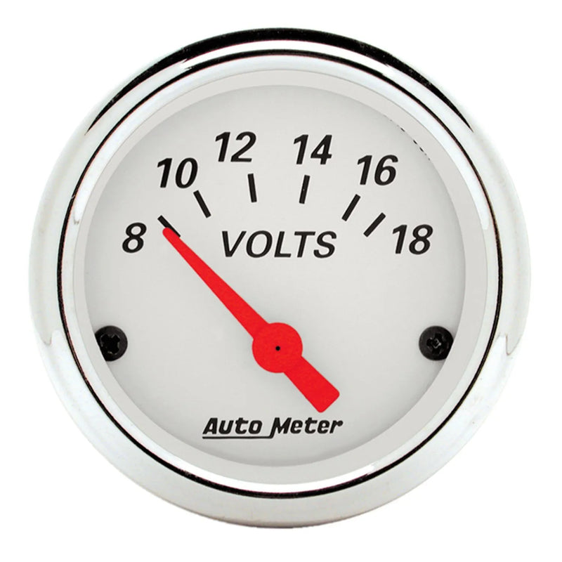 Autometer 2-1/16" Voltmeter 8-18V Air-Core Arctic White