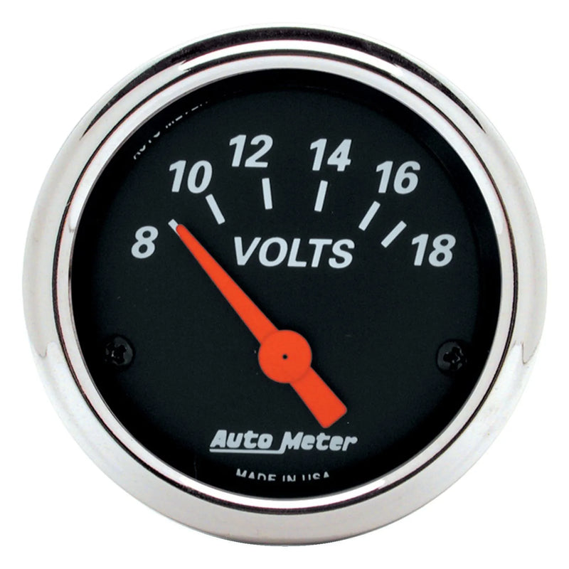 Autometer 2-1/16" Voltmeter 8-18V Air-Core Designer Black