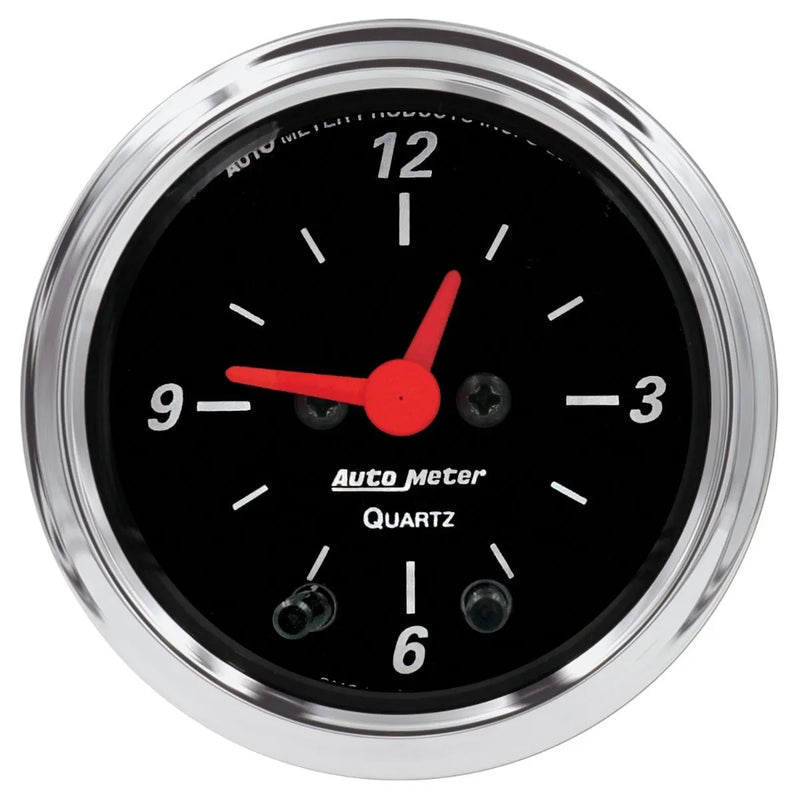 Autometer 2-1/16" Clock 12 Hour Designer Black