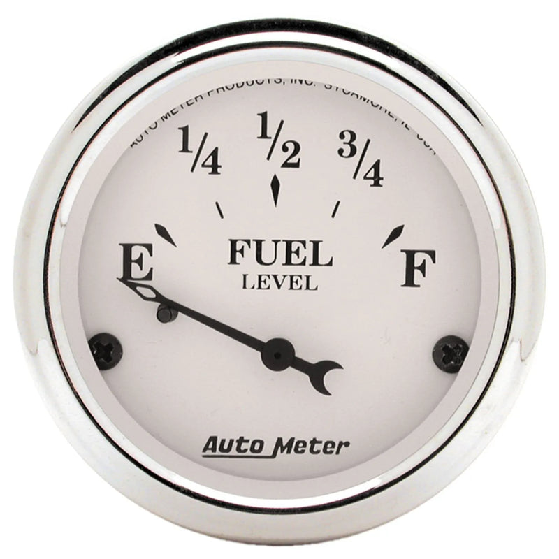 Autometer 2-1/16" Fuel Level 0-90 ohm Air-Core GM Old Tyme White