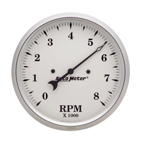 Autometer 5" In-Dash Tachometer 0-8,000 RPM Old-Tyme White