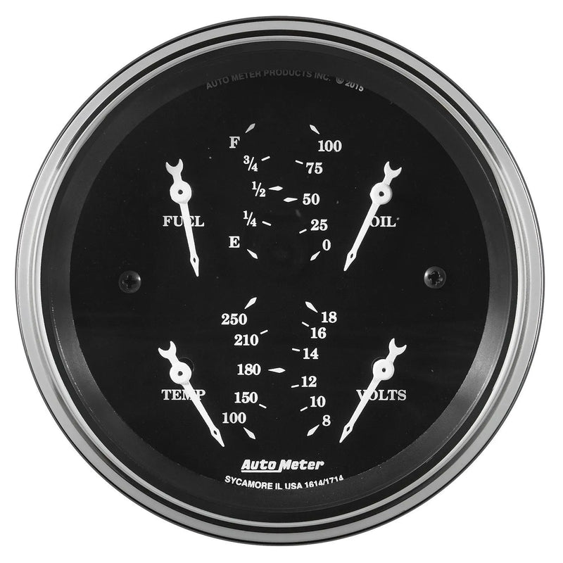 Autometer 3-3/8" Quad Gauge 240-33 ohm Old Tyme Black