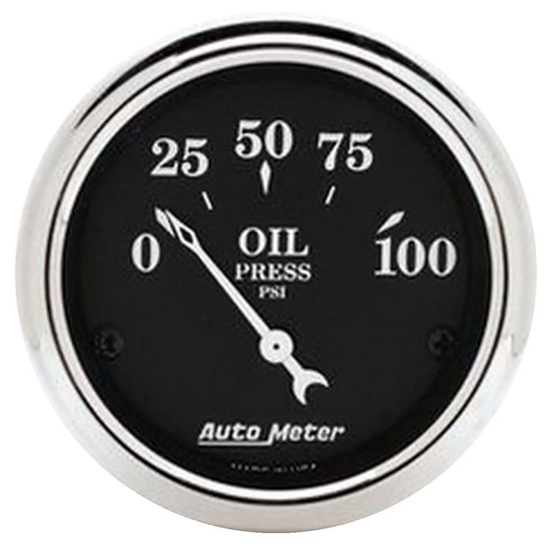Autometer 2-1/16" Oil Pressure 0-100 PSI Air-Core Old Tyme Black