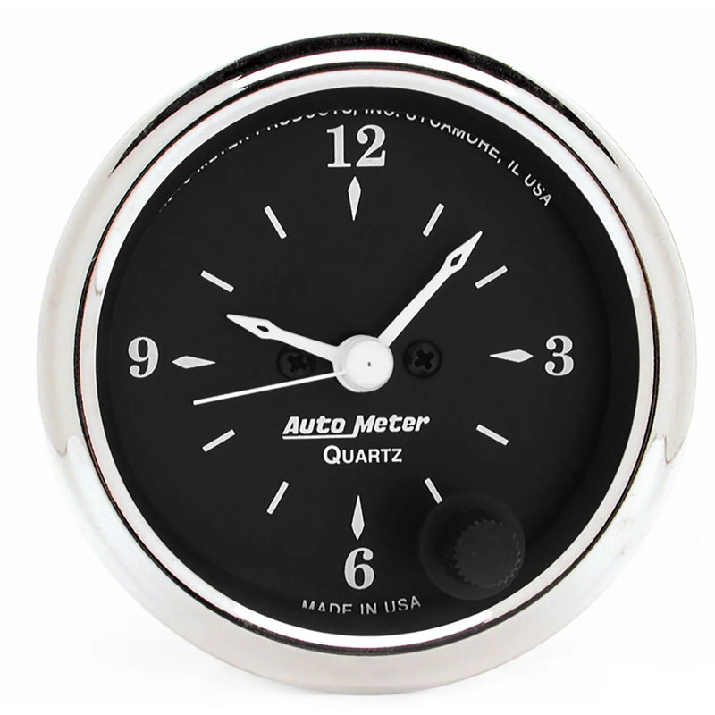 Autometer 2-1/16" Clock 12 Hour Old Tyme Black