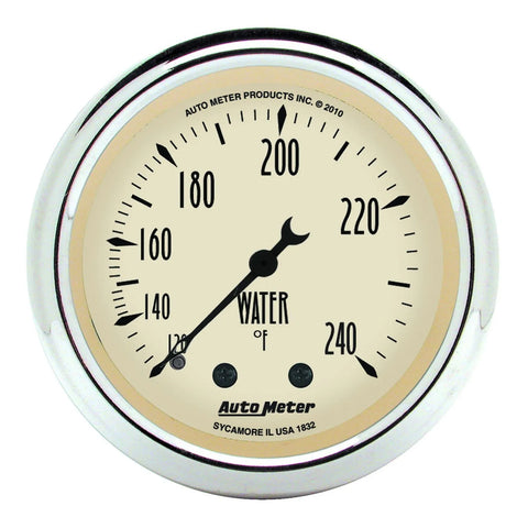 Autometer 2-1/16" Water Temperature 120-240 °F 6 Ft. Mechanical Antique Beige