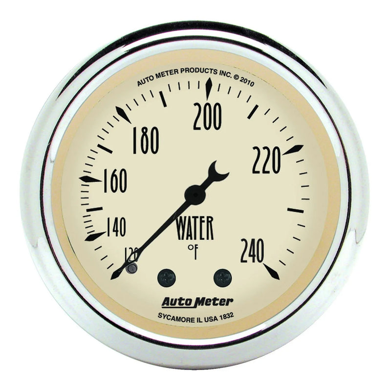 Autometer 2-1/16" Water Temperature 120-240 °F 6 Ft. Mechanical Antique Beige