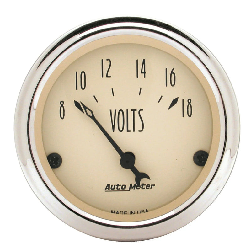 Autometer 2-1/16" Voltmeter 8-18V Antique Beige