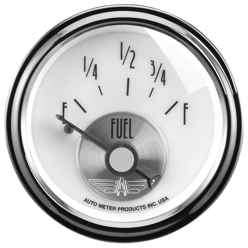 Autometer 2-1/16" Fuel Level 0-90 ohm Air-Core Prestige Pearl