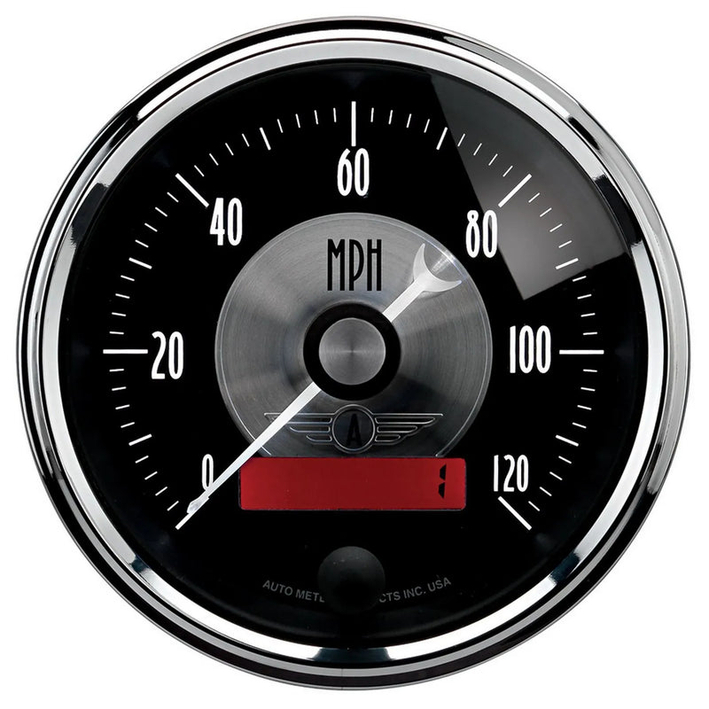 Autometer 3-3/8" Speedometer 0-120 MPH Electric Prestige Black Diamond