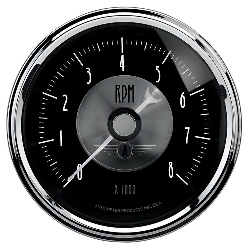 Autometer 3-3/8" In-Dash Tachometer 0-8,000 RPM Prestige Black Diamond