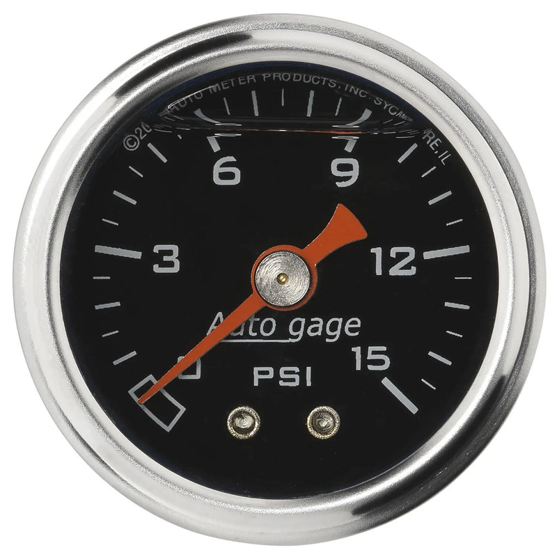 Autometer 1-1/2" Pressure 0-15 PSI Mechanical - Black