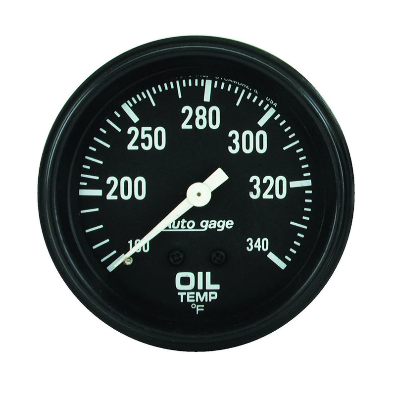 Autometer 2-5/8" Oil Temperature 100-340 °F 6 Ft. Mechanical Full Sweep Auto Gage