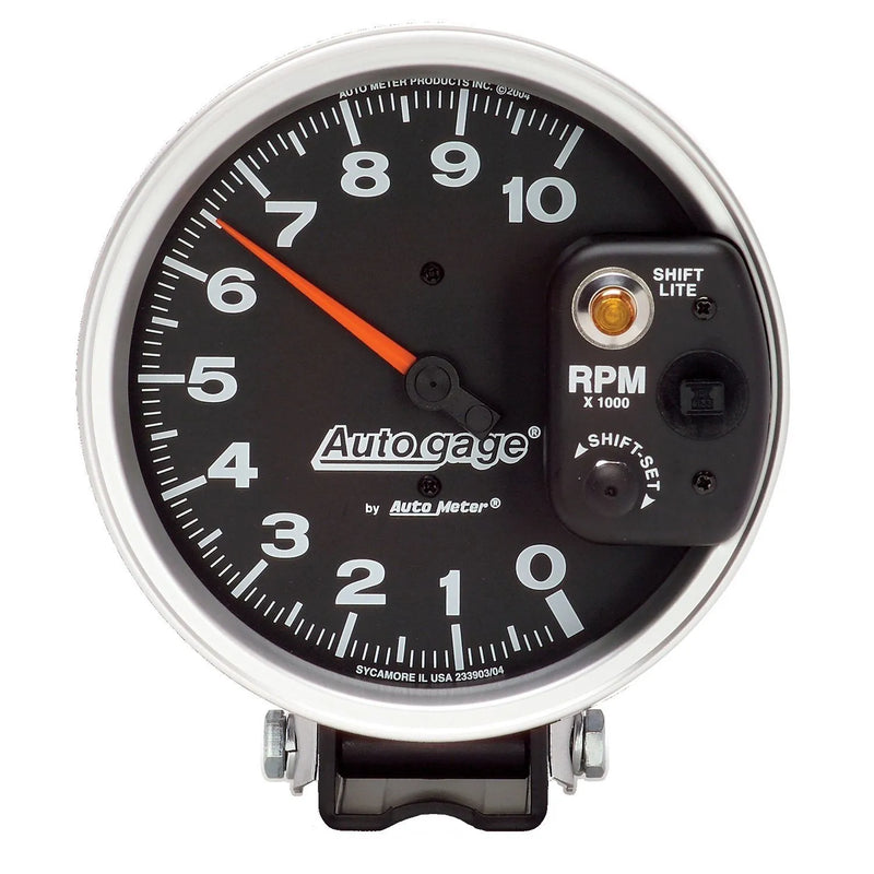 Autometer 5" Pedestal Tachometer 0-10,000 RPM Int. Shift Light Black Auto Gage