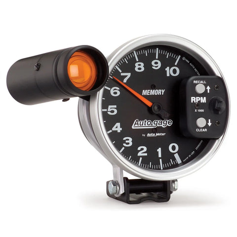 Autometer 5" Pedestal Tachometer 0-10,000 RPM Memory Shift Light Black Auto Gage