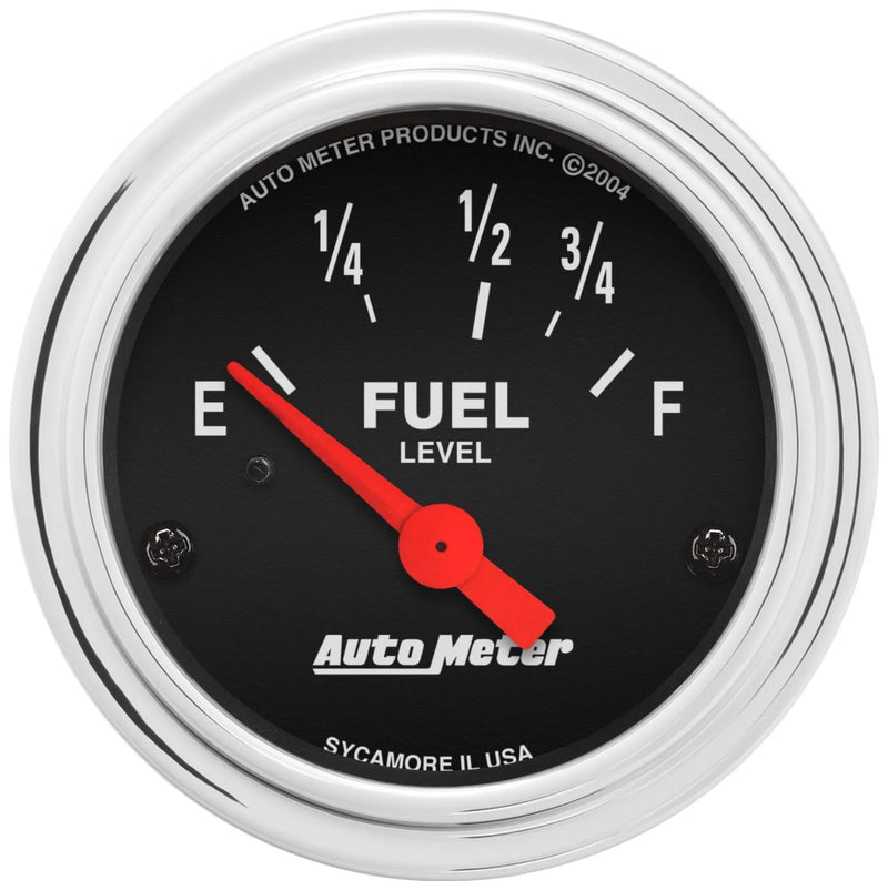 Autometer 2-1/16" Fuel Level 73-10 ohm Air-Core Trad. Chrome