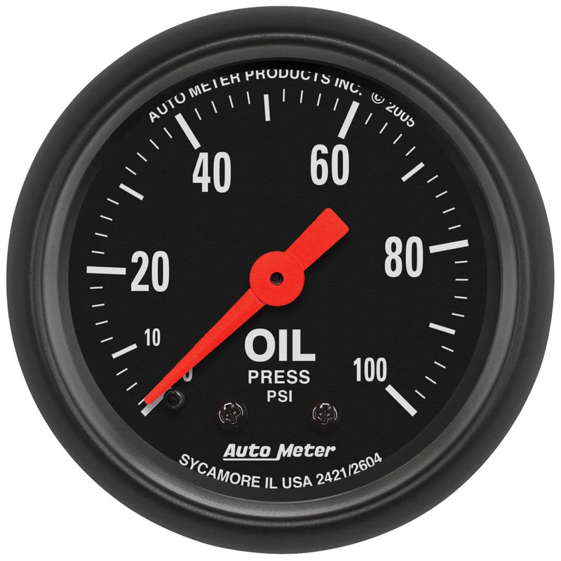 Autometer 2-1/16" Oil Pressure 0-100 PSI Mechanical Z-Series