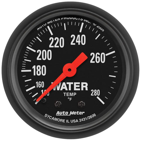 Autometer 2-1/16" Water Temperature 140-280 °F 6 Ft. Mechanical Z-Series