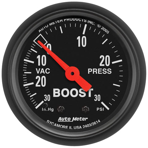 Autometer 2-1/16" Boost/Vacuum 30 In HG/30 PSI Mechanical Z-Series