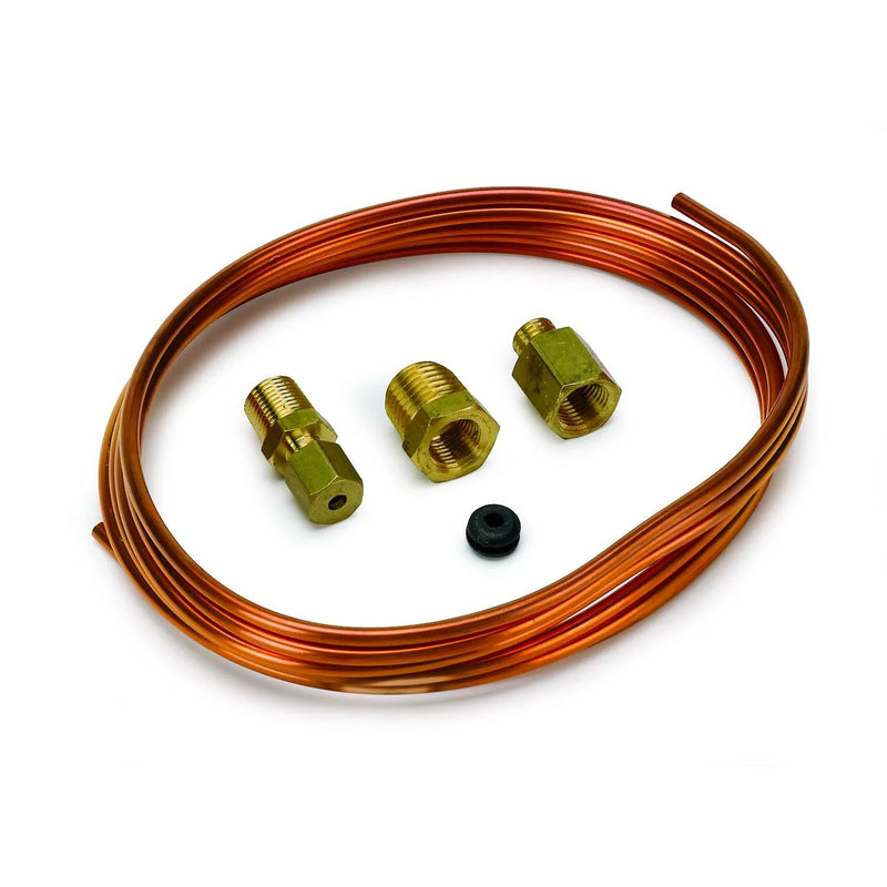 Autometer Tubing Copper 1/8" 6Ft. Length Incl. 1/8" NPTF Brass Compression Fittings