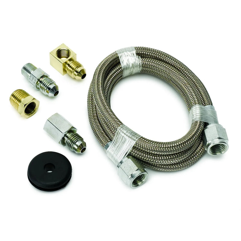 Autometer Line Braided Stainless Steel #4 Dia. 3Ft. Length -4AN And 1/8" NPTF Fittings