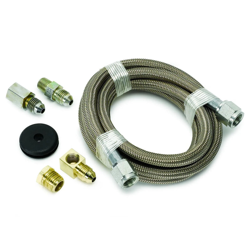 Autometer Line Braided Stainless Steel #4 Dia. 6Ft. Length -4AN And 1/8" NPTF Fittings