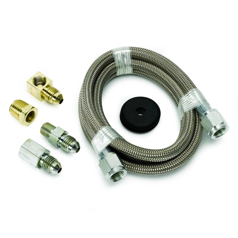 Autometer Line Braided Stainless Steel #4 Dia. 4Ft. Length -4AN And 1/8" NPTF Fittings