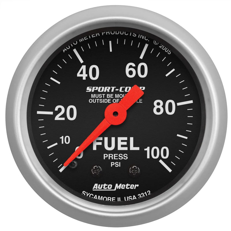 Autometer 2-1/16" Fuel Pressure 0-100 PSI Mechanical Sport-Comp