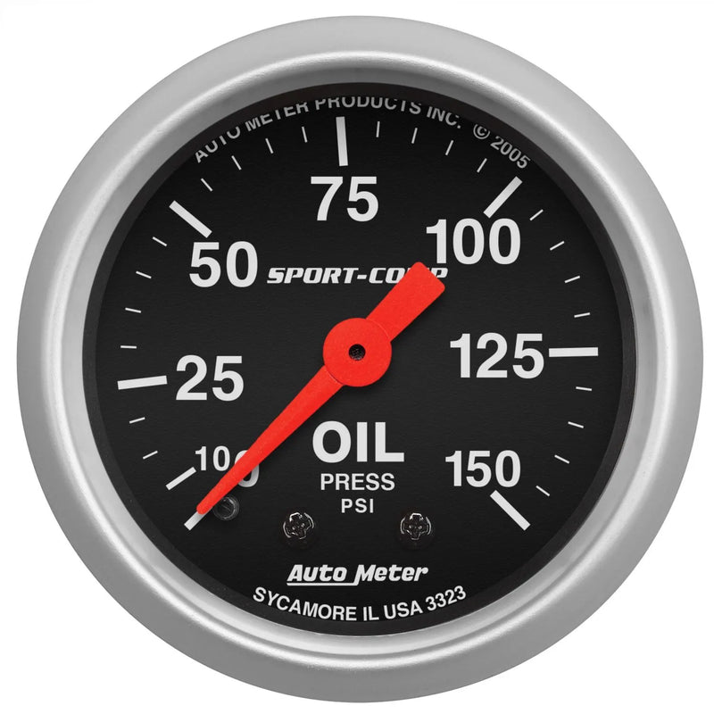 Autometer 2-1/16" Oil Pressure 0-150 PSI Mechanical Sport-Comp