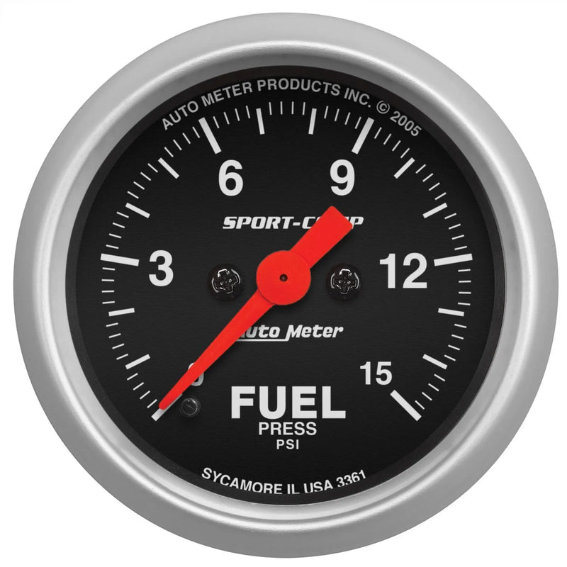 Autometer 2-1/16" Fuel Pressure 0-15 PSI Stepper Motor Sport-Comp