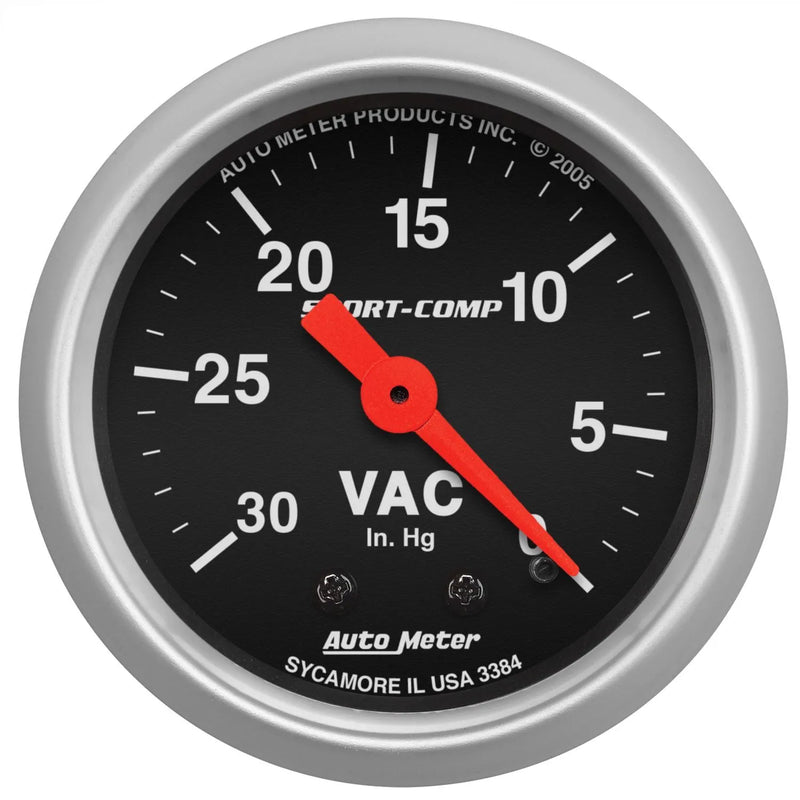 Autometer 2-1/16" Vacuum 0-30 In HG Sport-Comp