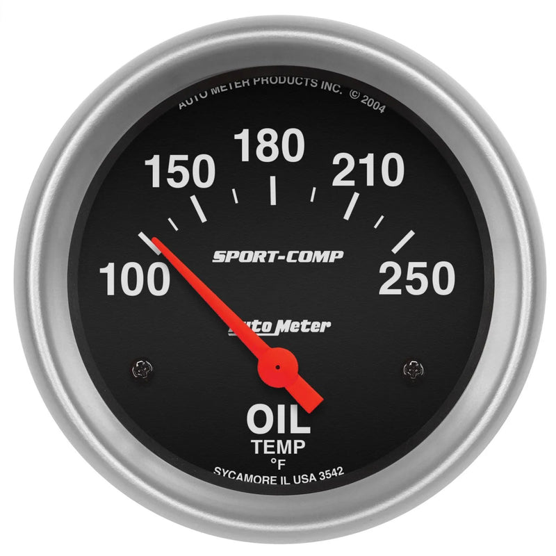Autometer 2-5/8" Oil Temperature 100-250 °F Air-Core Sport-Comp