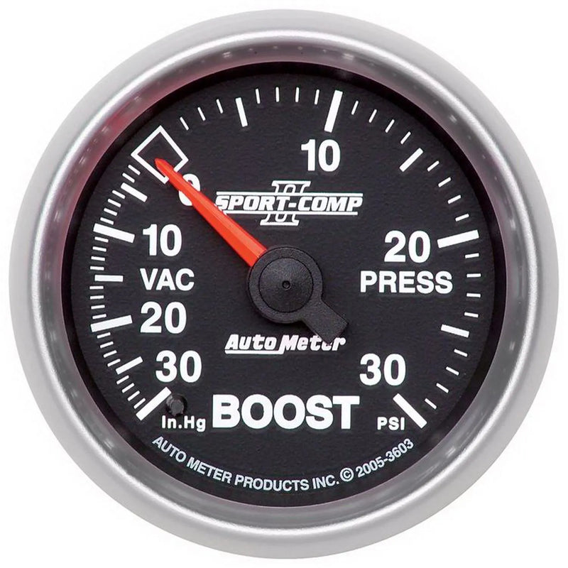 Autometer 2-1/16" Boost/Vacuum 30 In HG/30 PSI Mechanical Sport-Comp II