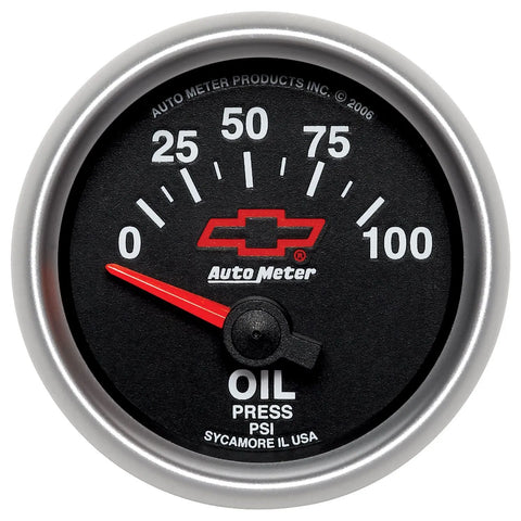 Autometer 2-1/16" Oil Pressure 0-100 PSI Chevy Red Bowtie