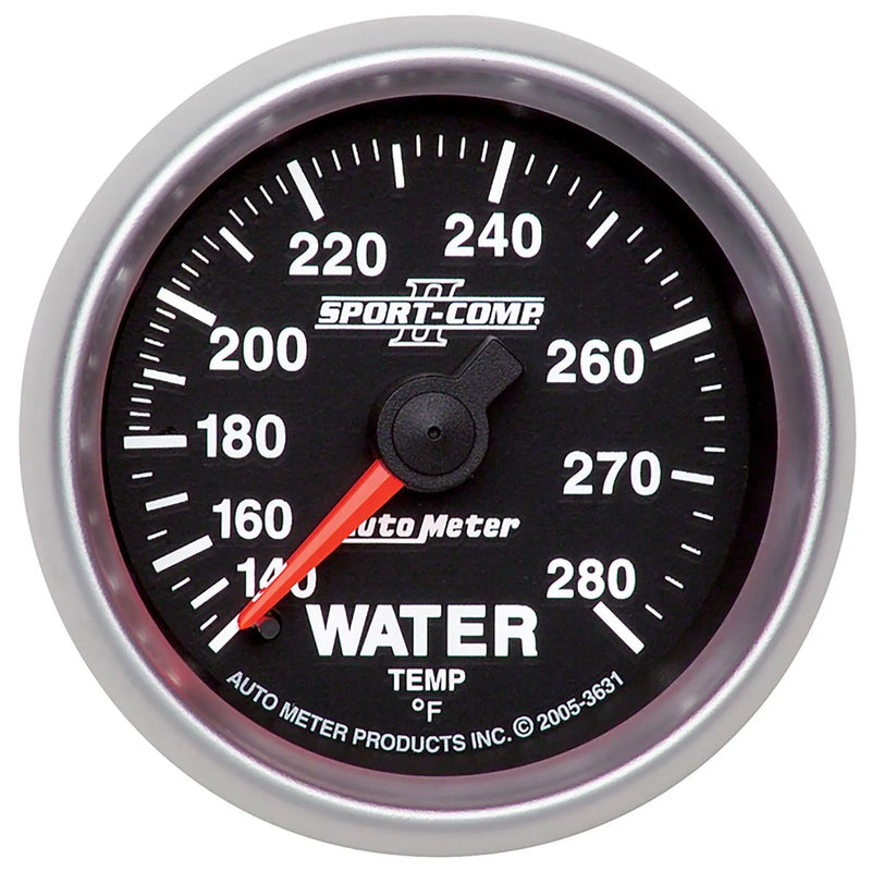Autometer 2-1/16" Water Temperature 140-280 °F 6 Ft. Mechanical Sport-Comp II